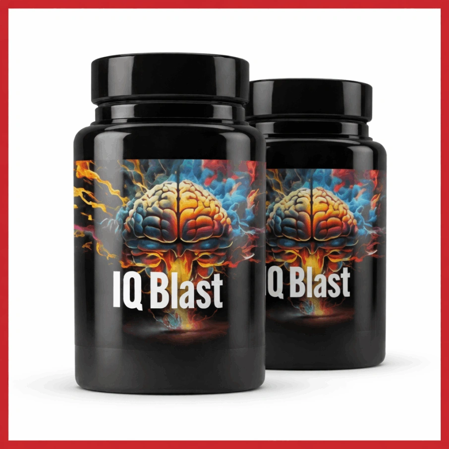 IQ Blast Pro supplement bottles and product materials